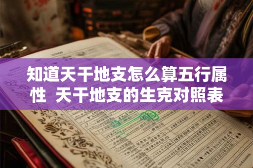 知道天干地支怎么算五行属性 天干地支的生克对照表 知道天干地支怎么算五行属性 天干地支的生克对照表