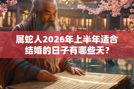 属蛇人2026年上半年适合结婚的日子有哪些天？
