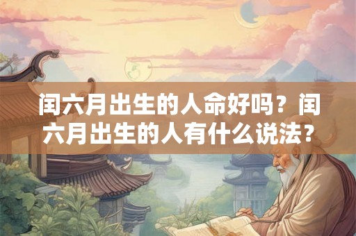闰六月出生的人命好吗？闰六月出生的人有什么说法？
