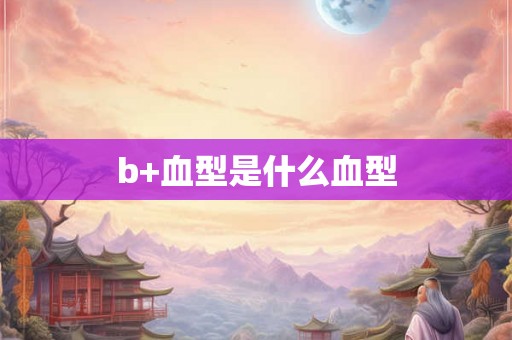 b+血型是什么血型