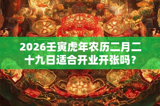 2026壬寅虎年农历二月二十九日适合开业开张吗？