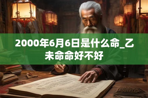 2000年6月6日是什么命_乙未命命好不好