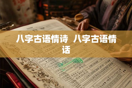 八字古语情诗  八字古语情话