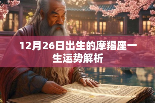 12月26日出生的摩羯座一生运势解析