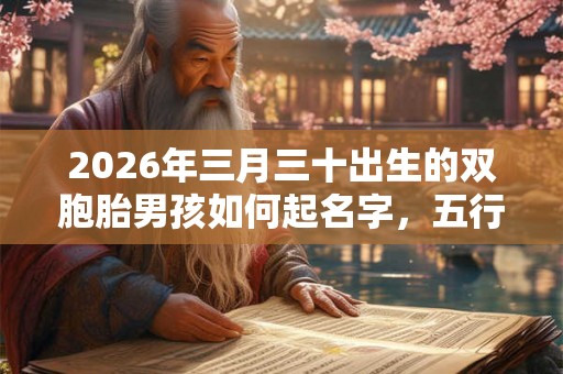 2026年三月三十出生的双胞胎男孩如何起名字，五行属什么