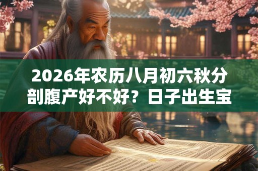 2026年农历八月初六秋分剖腹产好不好？日子出生宝宝命运？