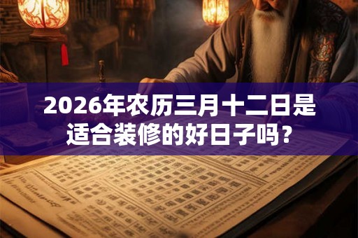 2026年农历三月十二日是适合装修的好日子吗？