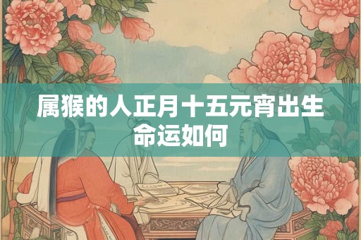 属猴的人正月十五元宵出生命运如何