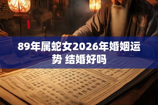 89年属蛇女2026年婚姻运势 结婚好吗