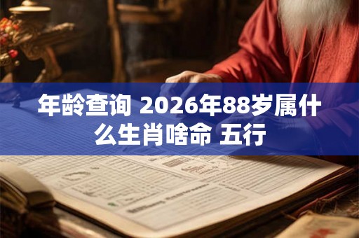 年龄查询 2026年88岁属什么生肖啥命 五行 年龄查询 2026年88岁属什么生肖啥命 五行
