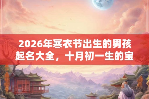 2026年寒衣节出生的男孩起名大全，十月初一生的宝宝命好吗？