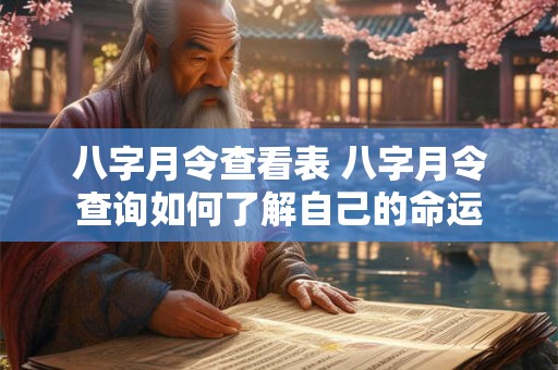 八字月令查看表 八字月令查询如何了解自己的命运