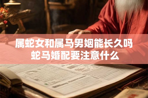 属蛇女和属马男姻能长久吗 蛇马婚配要注意什么
