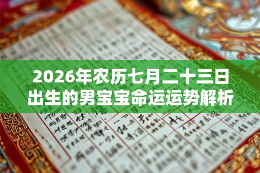 2026年农历七月二十三日出生的男宝宝命运运势解析