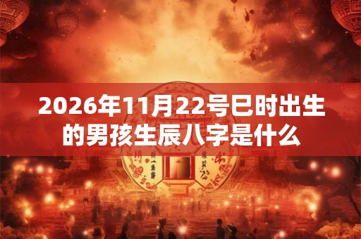 2026年11月22号巳时出生的男孩生辰八字是什么