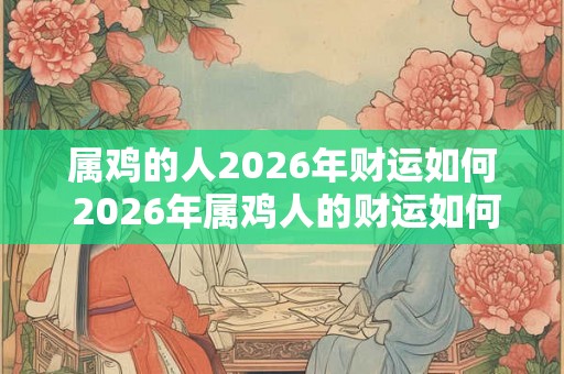 属鸡的人2026年财运如何 2026年属鸡人的财运如何