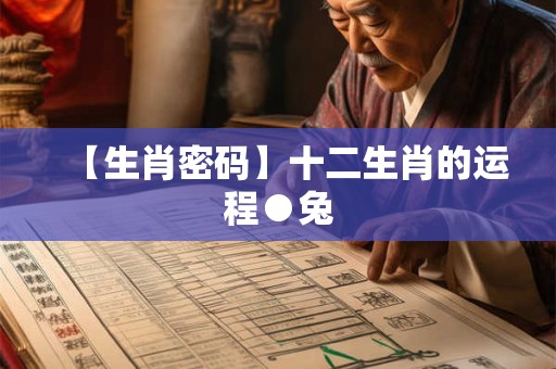 【生肖密码】十二生肖的运程●兔
