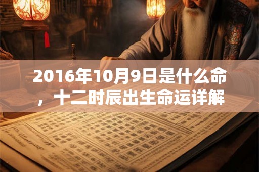 2016年10月9日是什么命,十二时辰出生命运详解 2016年10月9日是什么命,十二时辰出生命运详解