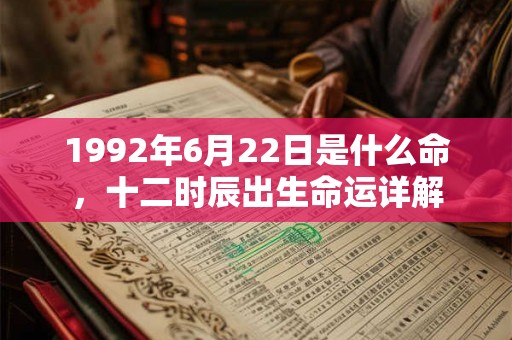 1992年6月22日是什么命，十二时辰出生命运详解