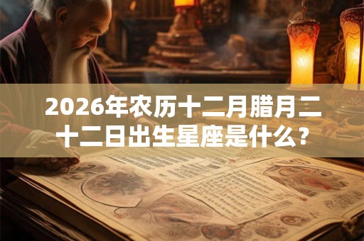 2026年农历十二月腊月二十二日出生星座是什么？