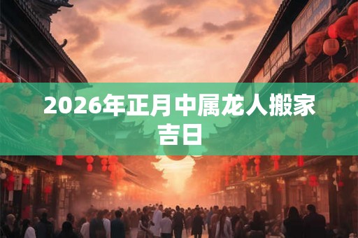 2026年正月中属龙人搬家吉日