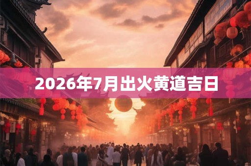 2026年7月出火黄道吉日