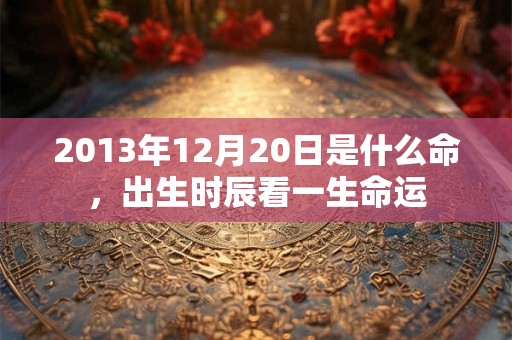 2013年12月20日是什么命，出生时辰看一生命运