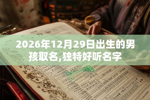 2026年12月29日出生的男孩取名,独特好听名字