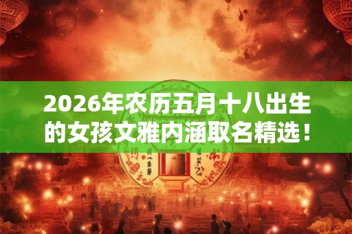 2026年农历五月十八出生的女孩文雅内涵取名精选！