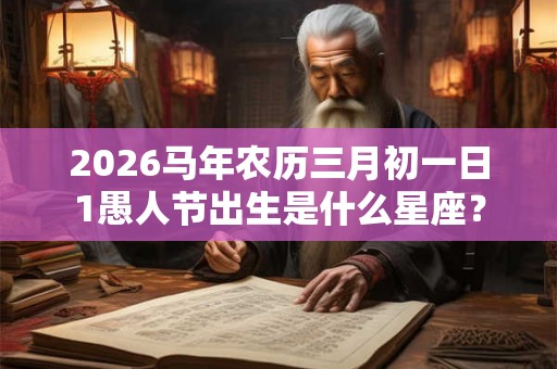 2026马年农历三月初一日1愚人节出生是什么星座？