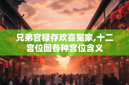 兄弟宫禄存欢喜冤家,十二宫位图各种宫位含义