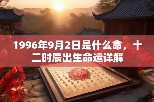 1996年9月2日是什么命，十二时辰出生命运详解