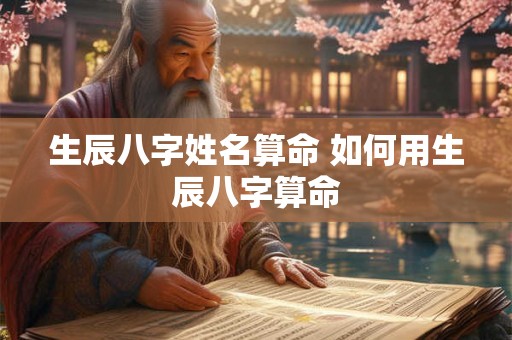 生辰八字姓名算命 如何用生辰八字算命 生辰八字姓名算命 如何用生辰八字算命