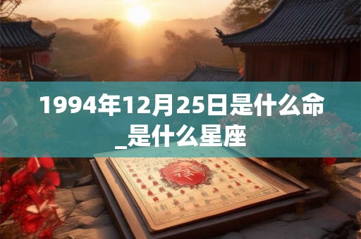 1994年12月25日是什么命_是什么星座