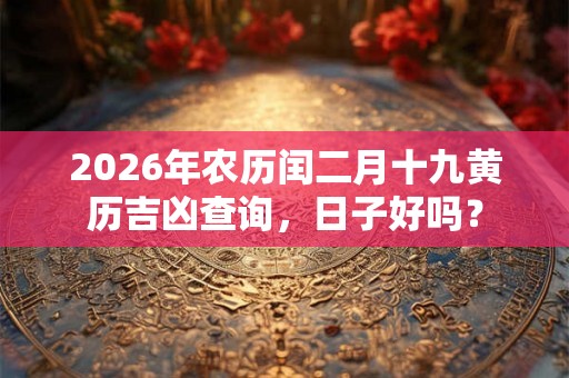 2026年农历闰二月十九黄历吉凶查询，日子好吗？