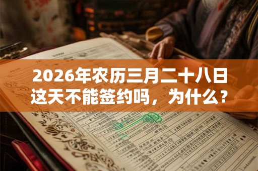 2026年农历三月二十八日这天不能签约吗，为什么？