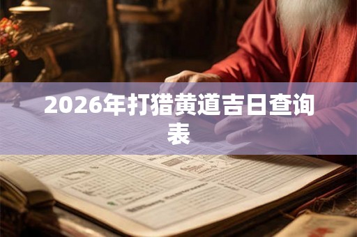 2026年打猎黄道吉日查询表