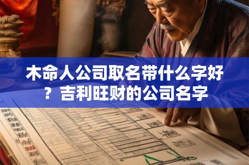木命人公司取名带什么字好？吉利旺财的公司名字