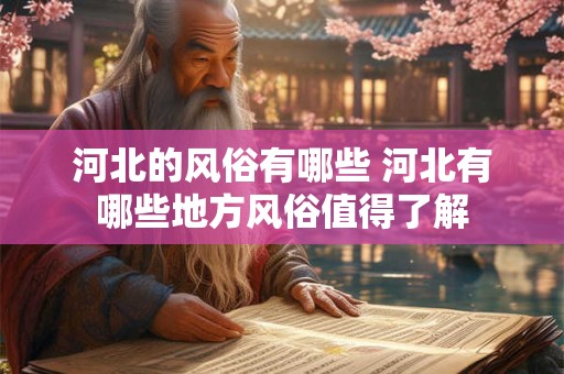 河北的风俗有哪些 河北有哪些地方风俗值得了解