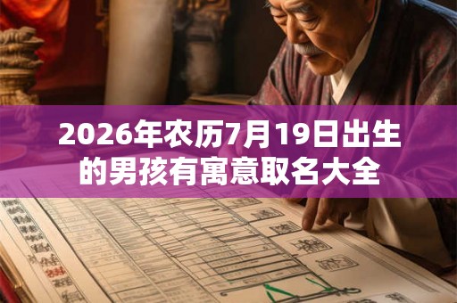 2026年农历7月19日出生的男孩有寓意取名大全