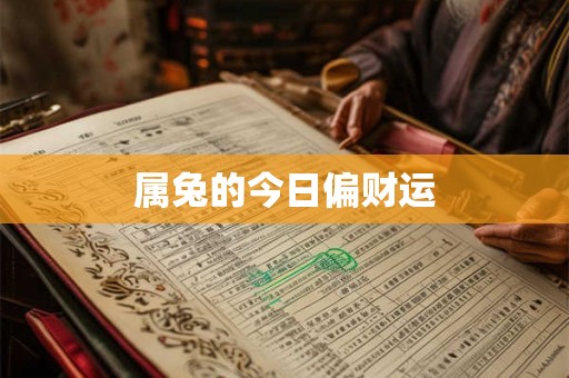 属兔的今日偏财运