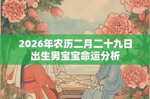 2026年农历二月二十九日出生男宝宝命运分析