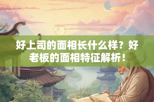 好上司的面相长什么样？好老板的面相特征解析！
