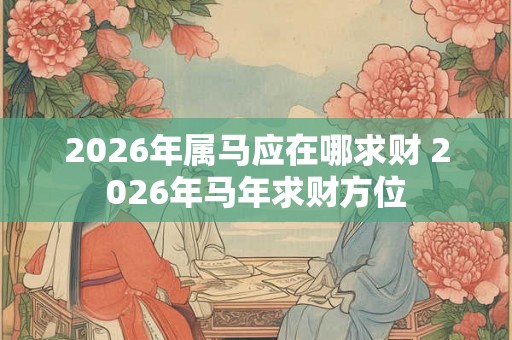 2026年属马应在哪求财 2026年马年求财方位