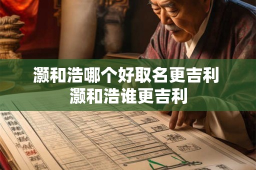 灏和浩哪个好取名更吉利 灏和浩谁更吉利