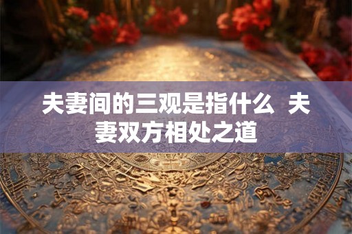 夫妻间的三观是指什么 夫妻双方相处之道 夫妻间的三观是指什么 夫妻双方相处之道