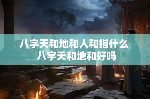 八字天和地和人和指什么 八字天和地和好吗 八字天和地和人和指什么 八字天和地和好吗