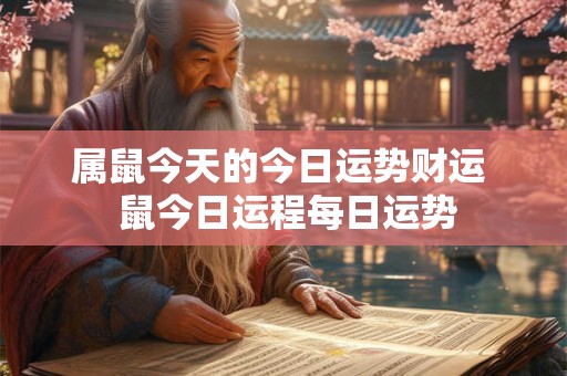 属鼠今天的今日运势财运  鼠今日运程每日运势