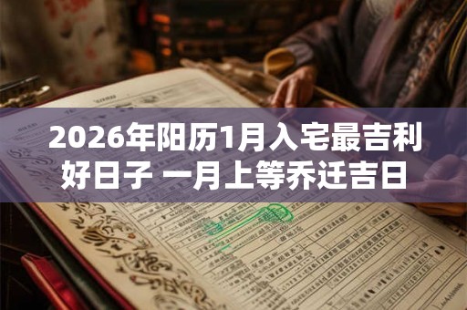 2026年阳历1月入宅最吉利好日子 一月上等乔迁吉日