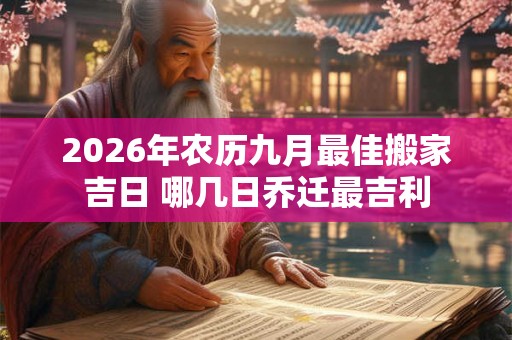 2026年农历九月最佳搬家吉日 哪几日乔迁最吉利 2026年农历九月最佳搬家吉日 哪几日乔迁最吉利